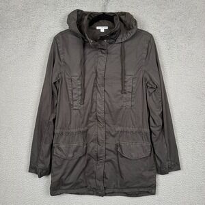 James Perse Coat Womens 2 Gray‎ Utility Cargo Jacket Minimalist Lagenlook Basic